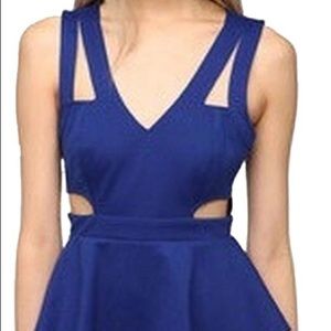 Royal Blue Cutout Peplum Dress